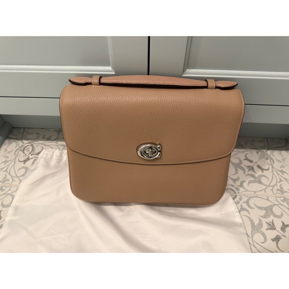 Original Coach Cassie Top-Handle Crossbody Bag - Taupe Pebbled Leather - NWT